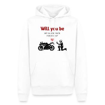 Wirst du für immer mein Rucksack sein? - Männer Premium Bio Hoodie - Weiß - Vorne - Nico (187cm)