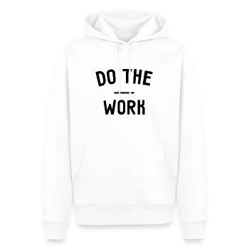 Do the Work - Mache die Arbeit - Men’s Premium Organic Hoodie - white - Front - Nico (187cm)