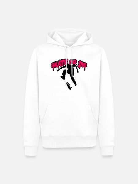 Skate Or Die - Männer Premium Bio Hoodie - Weiß
