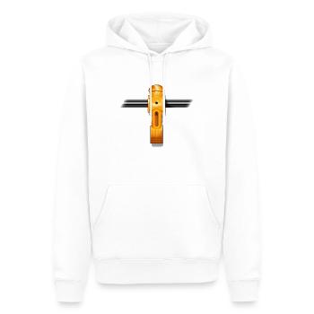 Kickern - Männer Premium Bio Hoodie - Weiß - Vorne - Nico (187cm)