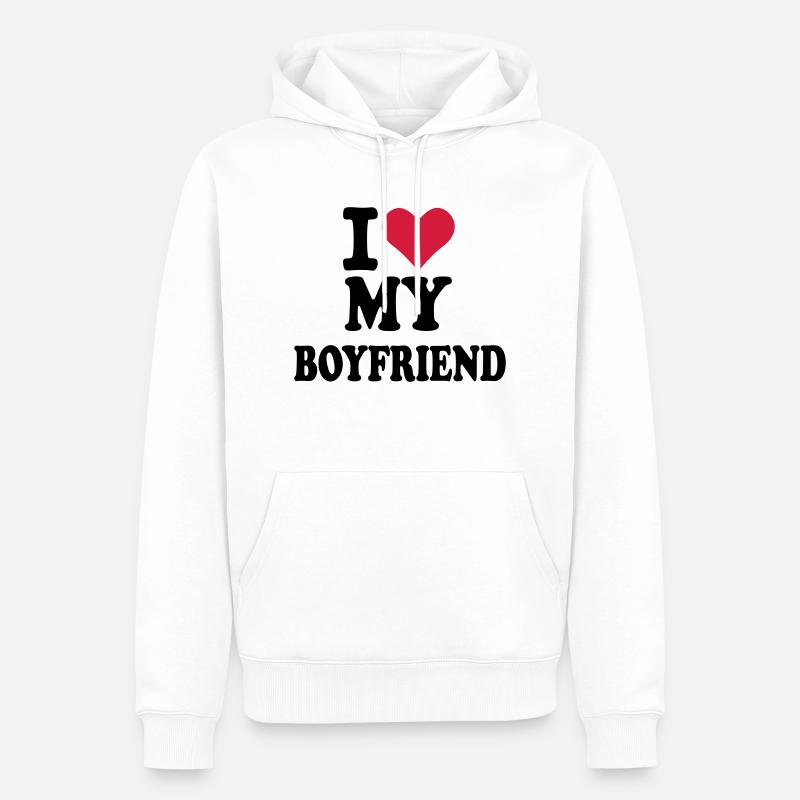 Boyfriend - ami - Sweat à capuche Premium bio Homme - blanc