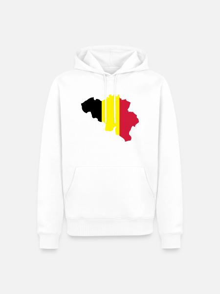 Belgien - Männer Premium Bio Hoodie - Weiß