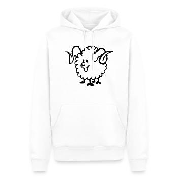Bélier - Sweat à capuche Premium bio Homme - blanc - Devant - Nico (187cm)