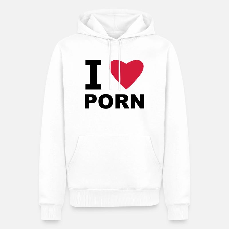 J'aime la pornographie - Sweat à capuche Premium bio Homme - blanc