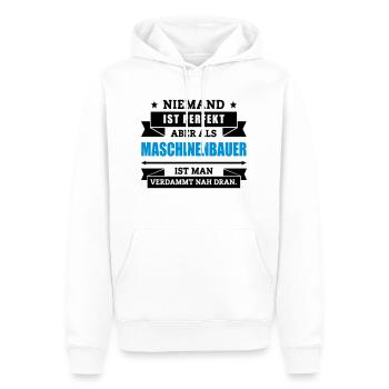Funshirt Maschinenbauer - Männer Premium Bio Hoodie - Weiß - Vorne - Nico (187cm)