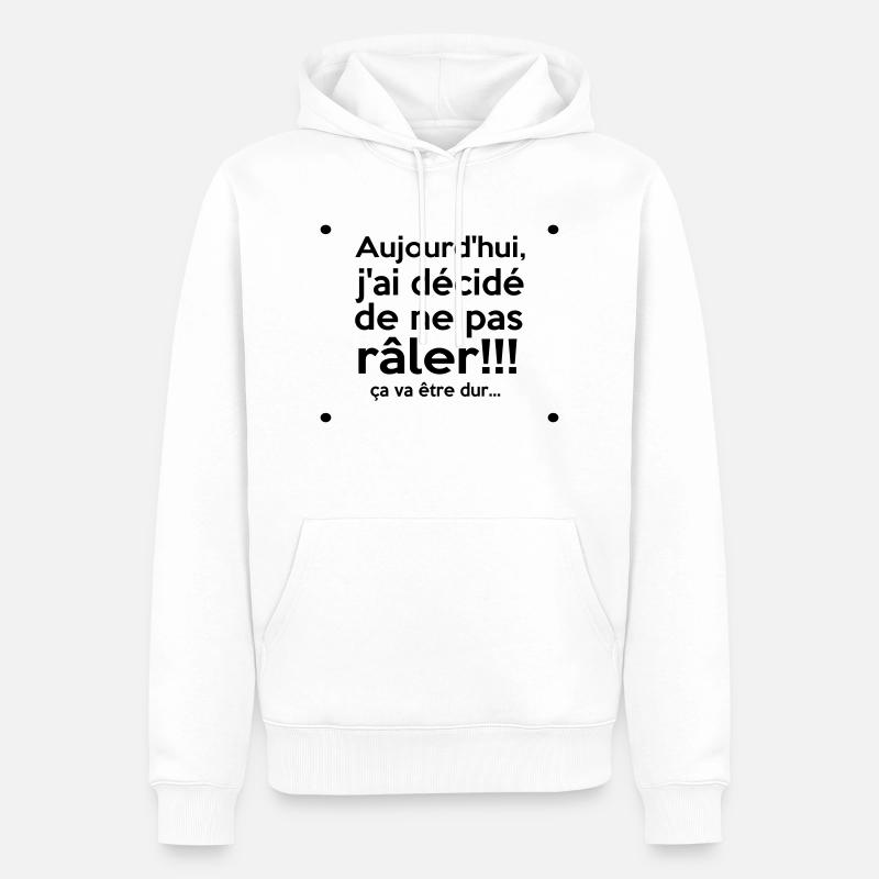j'ai décidé de... - Sweat à capuche Premium bio Homme - blanc