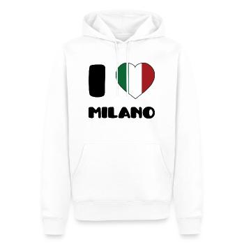 I Love Milano - Männer Premium Bio Hoodie - Weiß - Vorne - Nico (187cm)