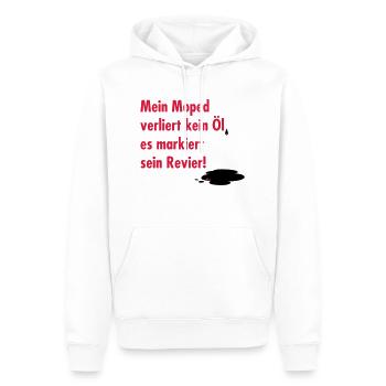 Mein Moped verliert kein Öl - Männer Premium Bio Hoodie - Weiß - Vorne - Nico (187cm)