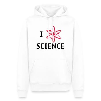 i heart science - Sweat à capuche Premium bio Homme - blanc - Devant - Nico (187cm)