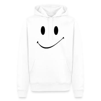 heureux smiley sourire - Sweat à capuche Premium bio Homme - blanc - Devant - Nico (187cm)