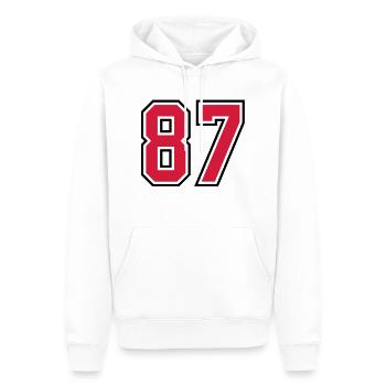 87 sports jersey football number - Herre Premium økologisk hoodie - hvid - Foran - Nico (187cm)