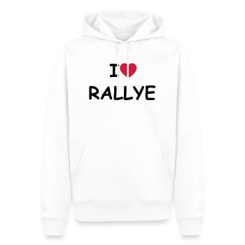I love/heart Rallye - Männer Premium Bio Hoodie - Weiß - Vorne - Nico (187cm)