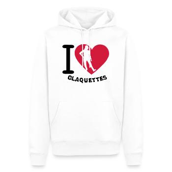 love claquettes i coeur 2 - Sweat à capuche Premium bio Homme - blanc - Devant - Nico (187cm)