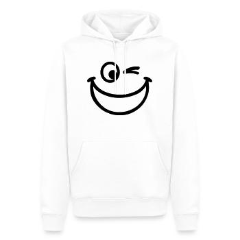 Smiley - Sweat à capuche Premium bio Homme - blanc - Devant - Nico (187cm)
