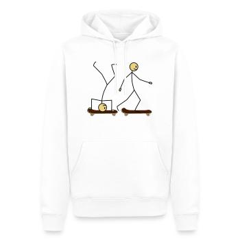 Skateboard Fun - Männer Premium Bio Hoodie - Weiß - Vorne - Nico (187cm)