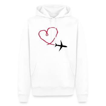 Plane Heart - Sweat à capuche Premium bio Homme - blanc - Devant - Nico (187cm)