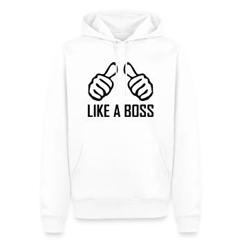 like a boss - Men’s Premium Organic Hoodie - white - Front - Nico (187cm)