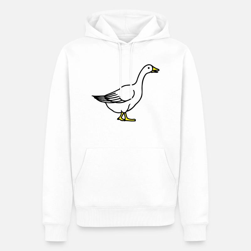 goose - Sweat à capuche Premium bio Homme - blanc