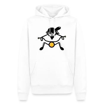 Biker frais sur le couperet / vélomoteur - V3 - Sweat à capuche Premium bio Homme - blanc - Devant - Nico (187cm)