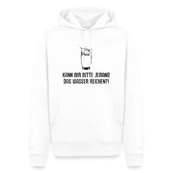Kann mir jemand das Wasser reichen? ebenbürtig fix - Männer Premium Bio Hoodie - Weiß - Vorne - Nico (187cm)