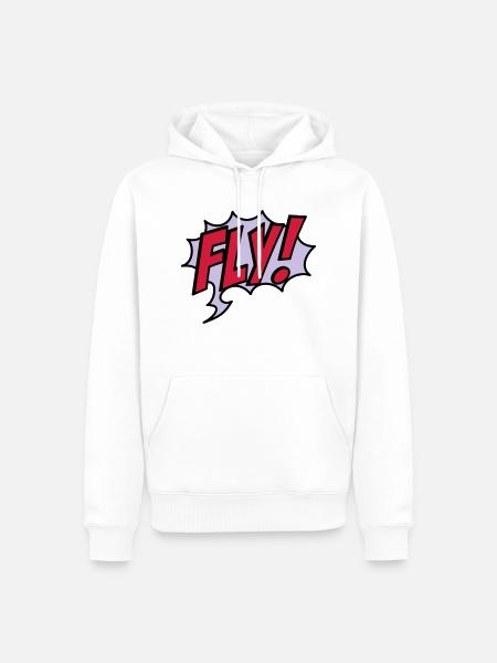 fly - Men’s Premium Organic Hoodie - white
