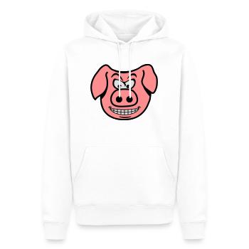 Méchant cochon - Sweat à capuche Premium bio Homme - blanc - Devant - Nico (187cm)