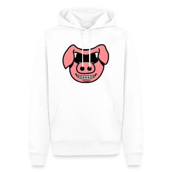 Porc frais - Sweat à capuche Premium bio Homme - blanc - Devant - Nico (187cm)