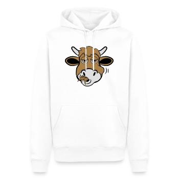 Manger animal drôle de vache - Sweat à capuche Premium bio Homme - blanc - Devant - Nico (187cm)