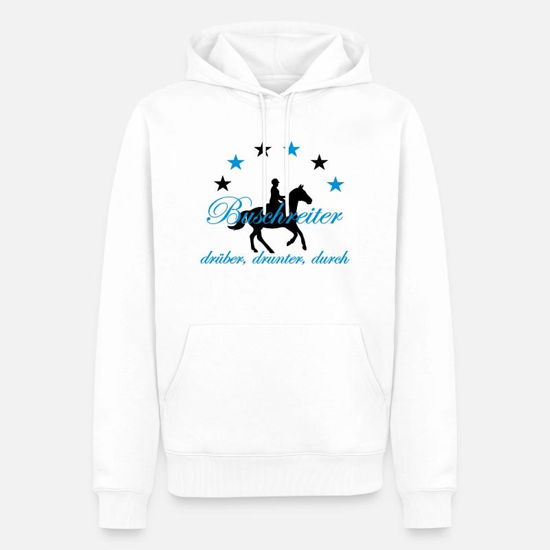 Buschreiter, drüber, drunter, durch - Männer Premium Bio Hoodie - Weiß