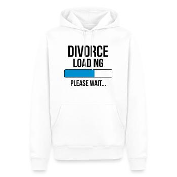 Divorce Loading Please wait... - Sweat à capuche Premium bio Homme - blanc - Devant - Nico (187cm)