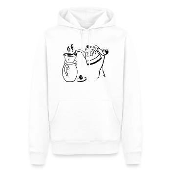 Barista - Männer Premium Bio Hoodie - Weiß - Vorne - Nico (187cm)