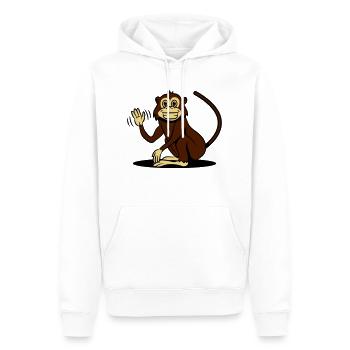 affe witzig lieb winken - Männer Premium Bio Hoodie - Weiß - Vorne - Nico (187cm)