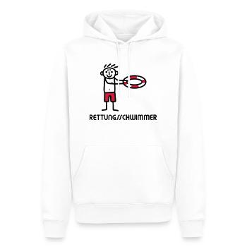 Strichmännchen Rettungsschwimmer - V2 - Männer Premium Bio Hoodie - Weiß - Vorne - Nico (187cm)