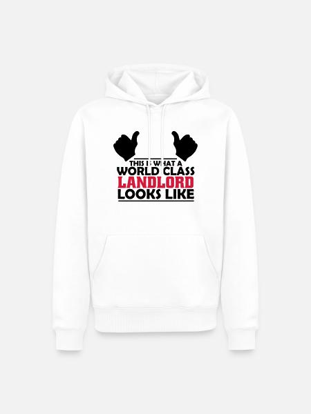 world class landlord - Men’s Premium Organic Hoodie - white