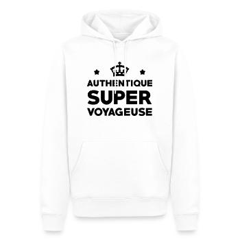 Touriste / Tourisme / Voyage / Vacances / Soleil - Sweat à capuche Premium bio Homme - blanc - Devant - Nico (187cm)