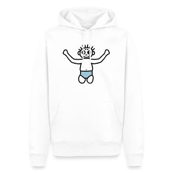 Toddler with diaper - V2 - Men’s Premium Organic Hoodie - white - Front - Nico (187cm)