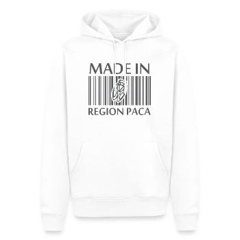 Provence Alpes Côte d'Azur Made in PACA Cigale - Sweat à capuche Premium bio Homme - blanc - Devant - Nico (187cm)