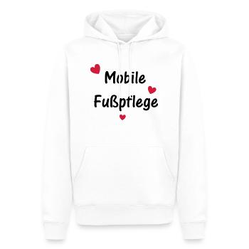 Mobile Fußpflege mit Herzen - Männer Premium Bio Hoodie - Weiß - Vorne - Nico (187cm)