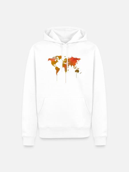 weltkarte - Männer Premium Bio Hoodie - Weiß