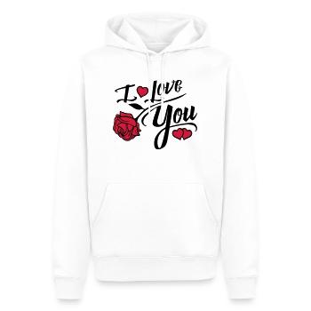 i love you rose - Männer Premium Bio Hoodie - Weiß - Vorne - Nico (187cm)