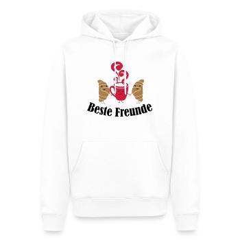 croissant_and_coffee_friends_001 - Männer Premium Bio Hoodie - Weiß - Vorne - Nico (187cm)