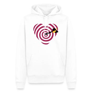 fléchettes de cible cardiaque - Sweat à capuche Premium bio Homme - blanc - Devant - Nico (187cm)