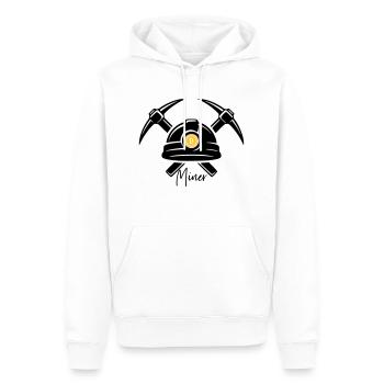 MINER Mining blockchain crypro Bit pièces d'argent - Sweat à capuche Premium bio Homme - blanc - Devant - Nico (187cm)