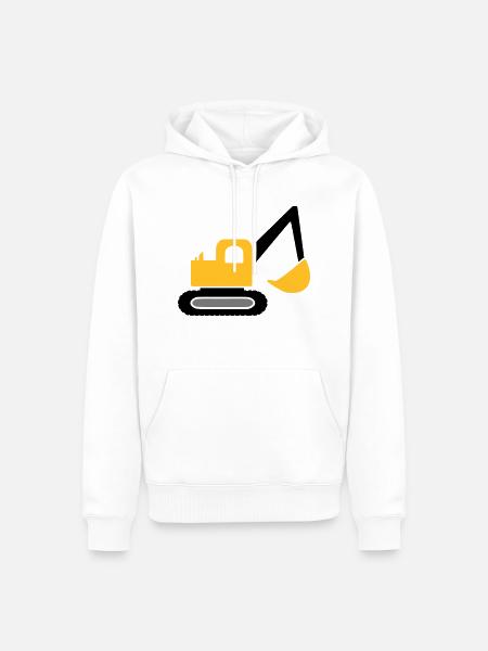 Excavator vehicle - Men’s Premium Organic Hoodie - white