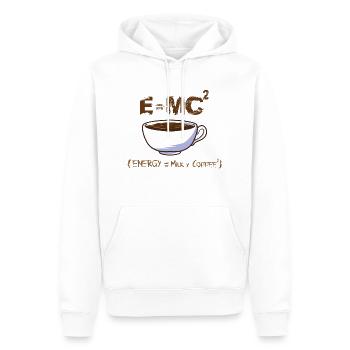 Kaffee Formel Molekül Energie - Spruch Koffein - Männer Premium Bio Hoodie - Weiß - Vorne - Nico (187cm)