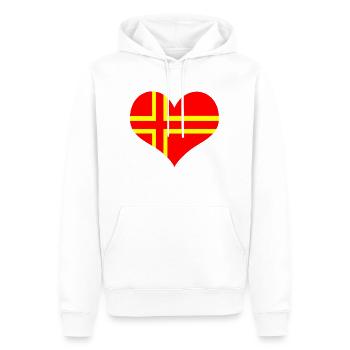 coeur drapeau normand - Sweat à capuche Premium bio Homme - blanc - Devant - Nico (187cm)