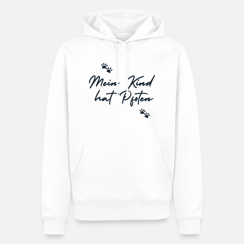 Mein Kind hat Pfoten - Männer Premium Bio Hoodie - Weiß