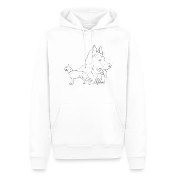 Schäferhund mit Schriftzug - Männer Premium Bio Hoodie - Weiß - Vorne - Nico (187cm)