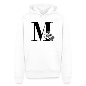 Buchstabe M - Männer Premium Bio Hoodie - Weiß - Vorne - Nico (187cm)