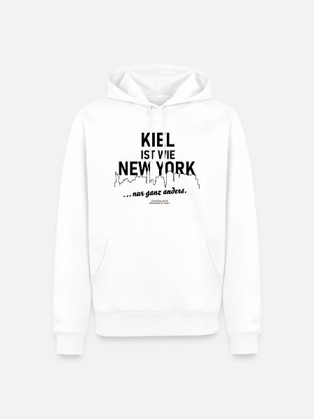 Kiel ist wie New York - Männer Premium Bio Hoodie - Weiß